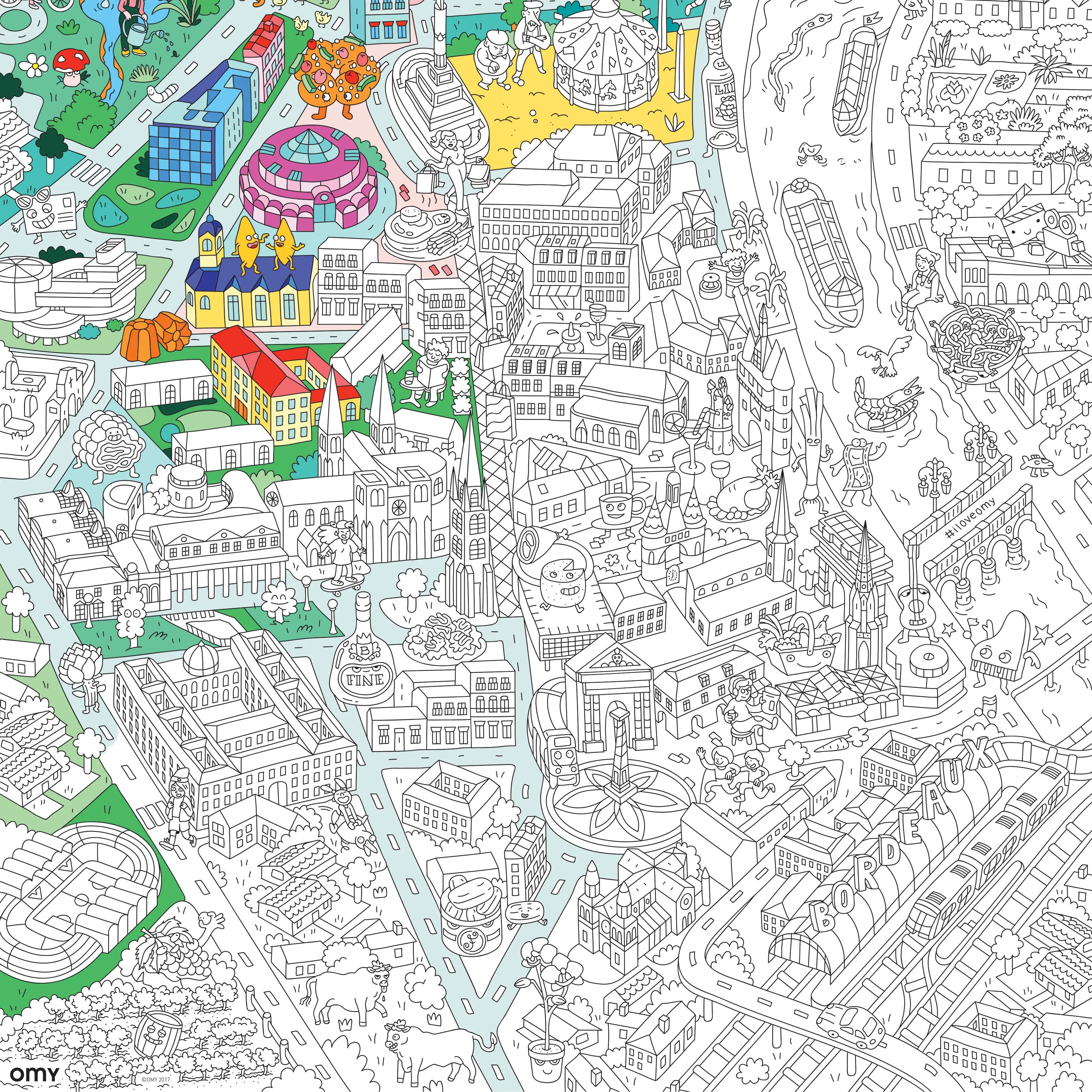 Bordeaux - Poster géant à colorier - Image 5