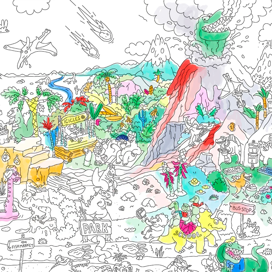 Dinos - Poster géant à colorier - Image 4