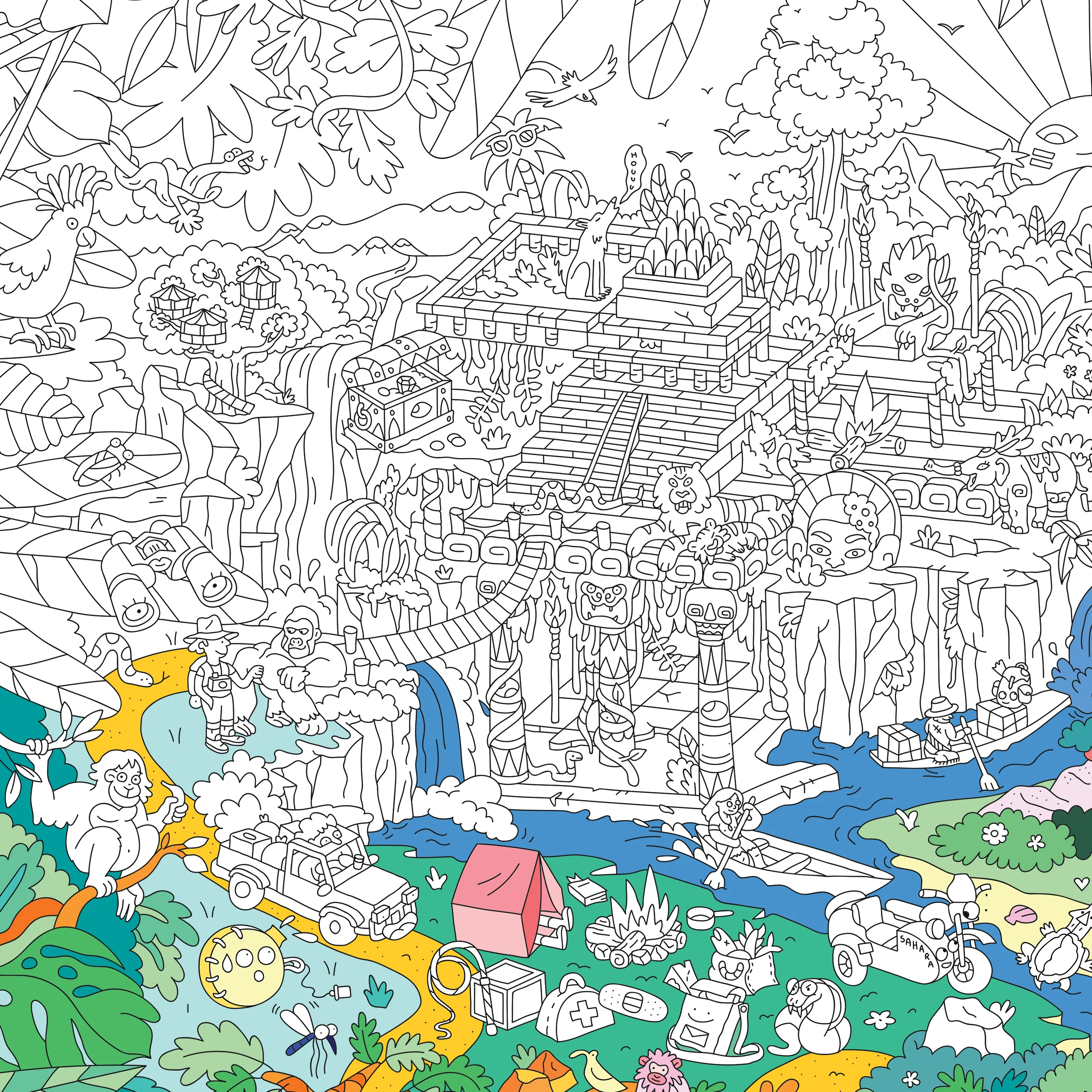 Jungle - Poster géant à colorier - Image 5