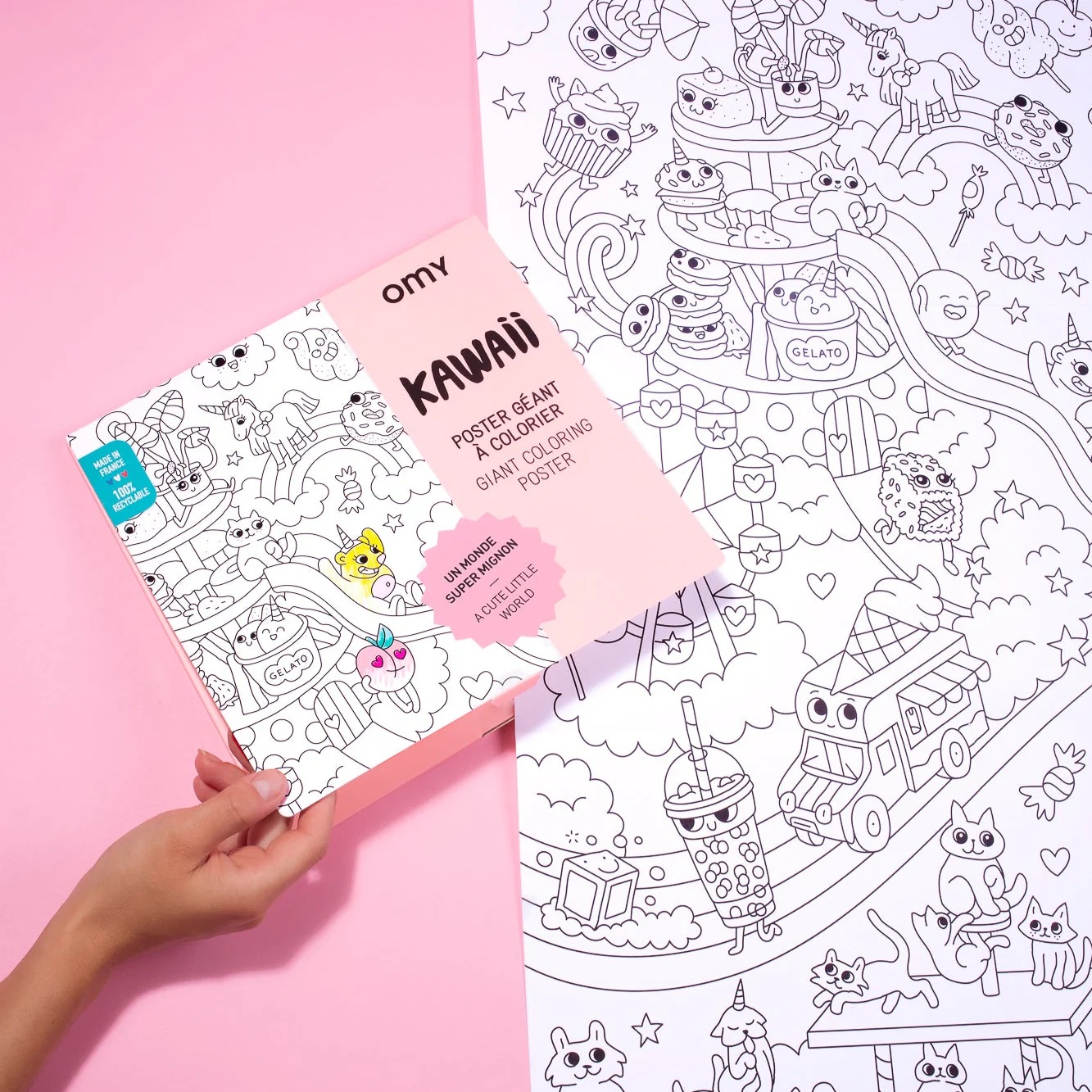 Kawaii - Poster géant à colorier - Image 4