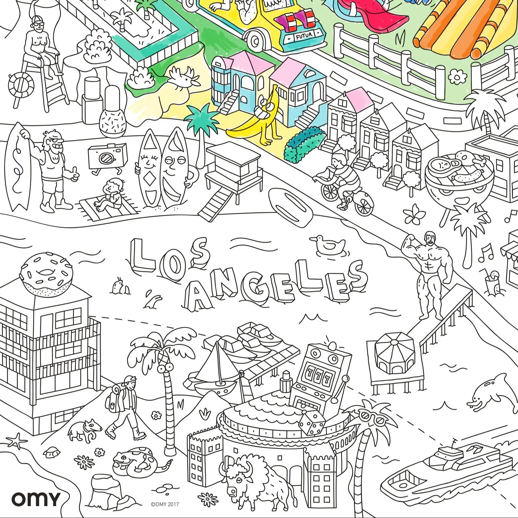 Los Angeles - Poster géant à colorier - Image 4