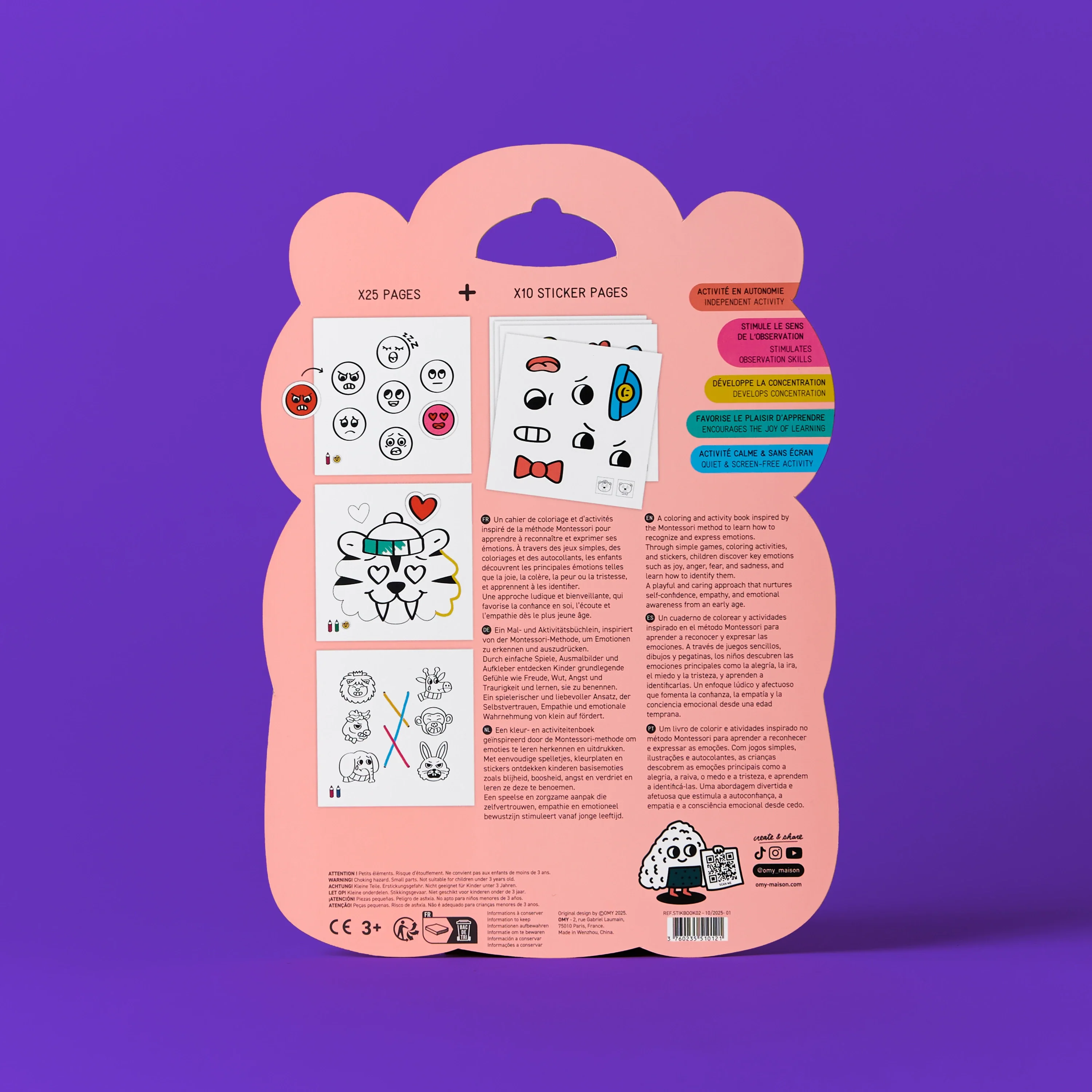 Montessori Stickers Book - Emotions - Image 5