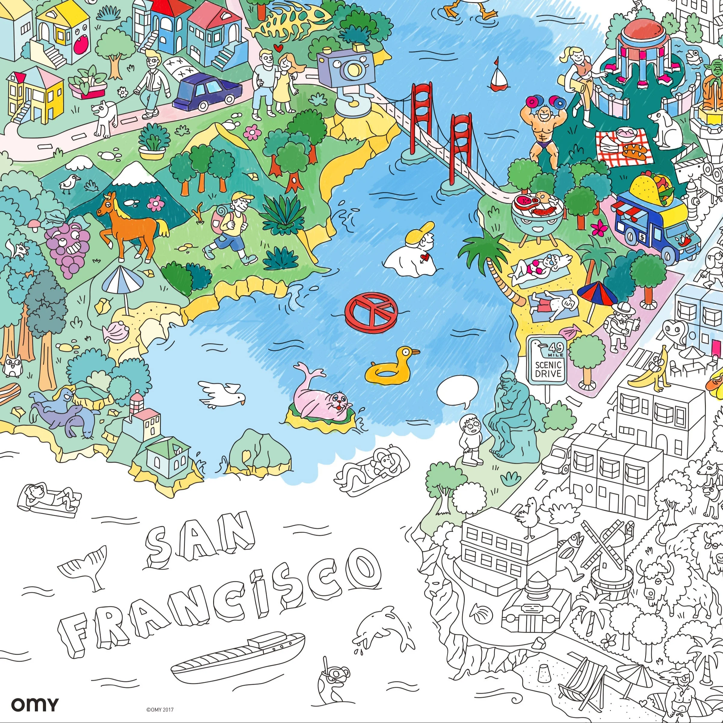San Francisco - Poster géant à colorier - Image 5