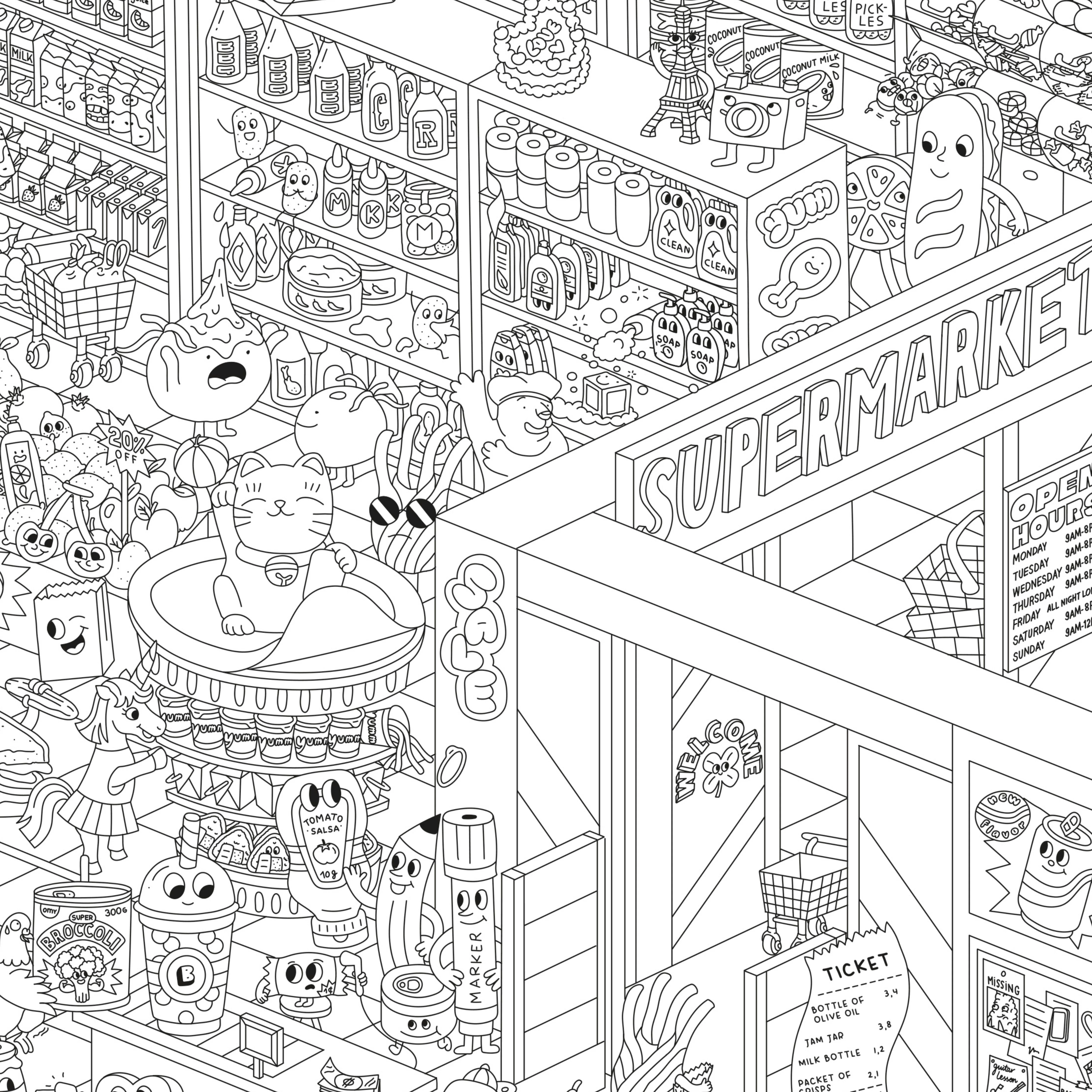 Super Market - Poster géant à colorier - Image 4