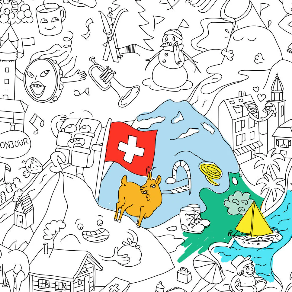 Switzerland - Poster géant à colorier - Image 4