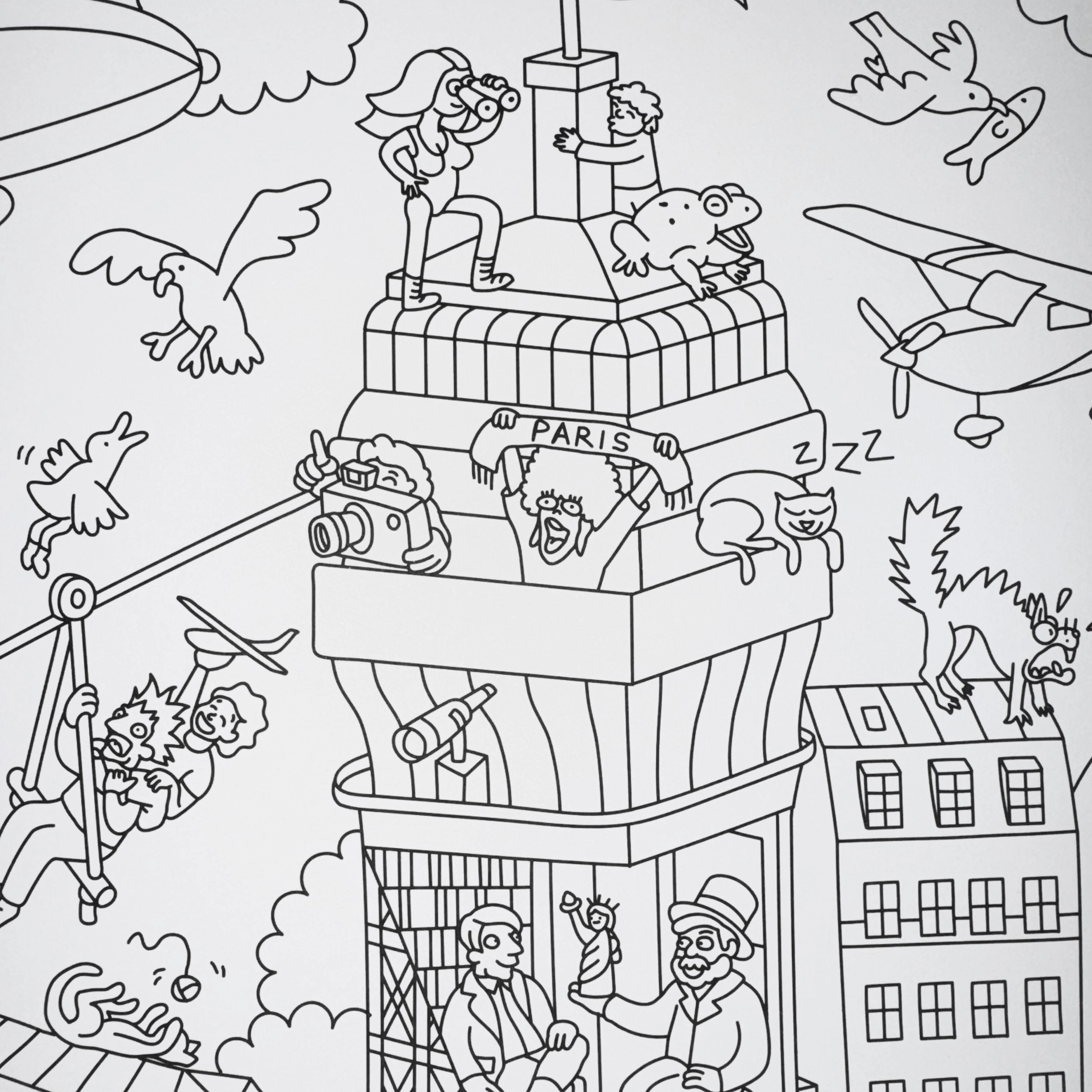 Tour eiffel - Poster géant à colorier - Image 3